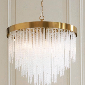 Endon Anistoria 5 Light Brass & Twisted Glass Pendant Front