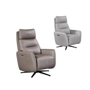 Aveline Leather Swivel Lift & Laura Ashley Recliner Chair – Grey or Taupe Front
