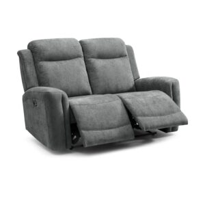 Laura Ashley Bentley Grey Fabric 2 Seater Recliner Sofa Front