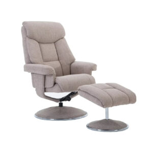 Bridge Fabric Swivel Chair and Footstool Front