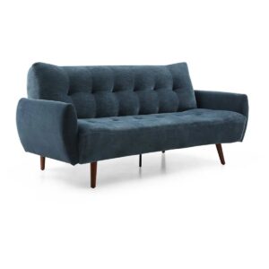 Buno Navy Chenille Laura Ashley Fabric Sofa Bed Front