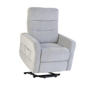 LauraAshley Crewe Silver Fabric Tilt and Rise Electric Recliner Chair Front
