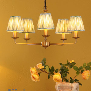 Laura Ashley Favian 5 Light Matt Bronze Pendant with Shade Front