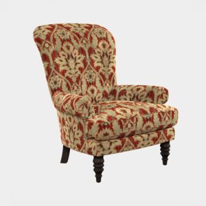 Elgar Tetrad Highback Chair in Enigma Claret Fabric Front