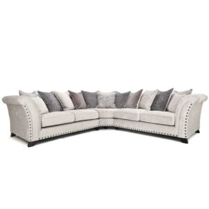 Holly Fabric Pillow Back Corner Sofa With Studs - 1C1 – LauraAshley Front