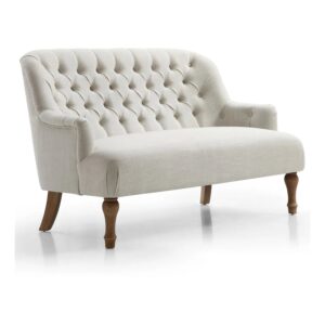 Bia Traditional Cream Linen LauraAshley Fabric 2 Seater Sofa Front