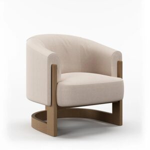 Nox Natural Linen Mix Accent Chair Front