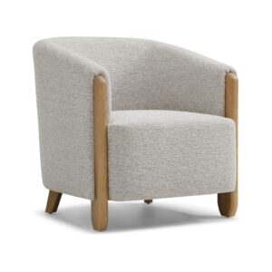 Lilian Tub Chair in Natural Textured Woven Chenille Front