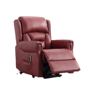 Laura Ashley Sandringham Burgundy Leather Lift & Tilt Recliner (Dual Motor) Front