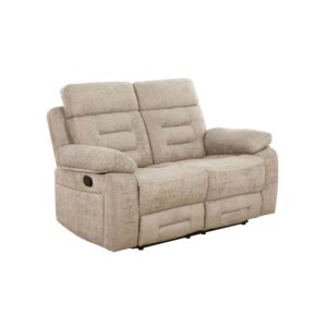 LauraAshley Wakefield Latte Fabric 2 Seater Manual Recliner Sofa Front