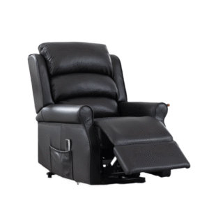 Windsor Black Leather Lift LauraAshley & Tilt Recliner (Dual Motor) Front