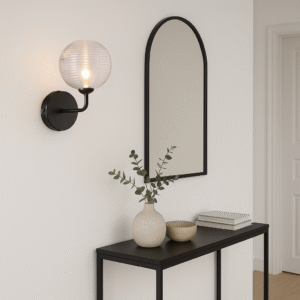 Laura Ashley Albany Elegant Wall Light in Black or Bronze Front