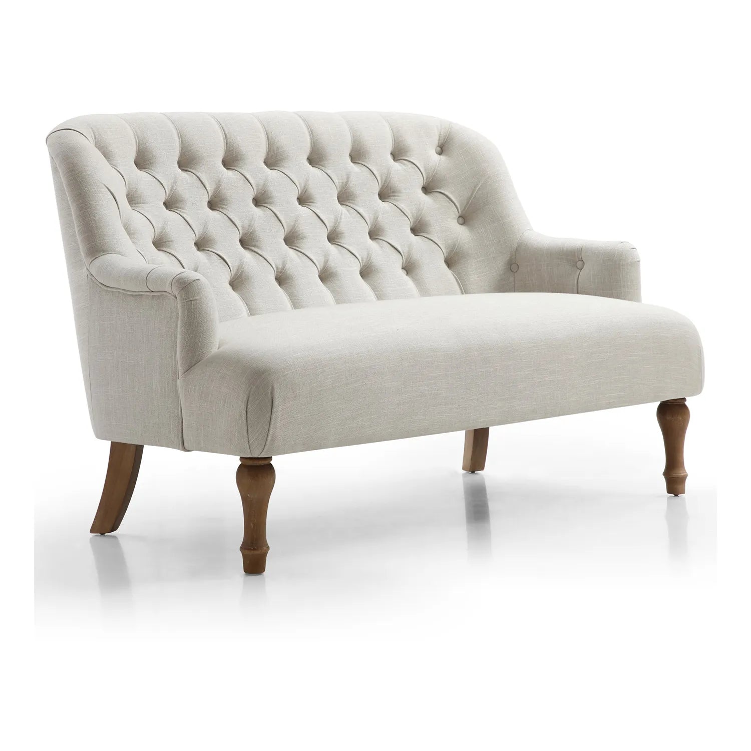 Bia Traditional Cream Linen LauraAshley Fabric 2 Seater Sofa Front