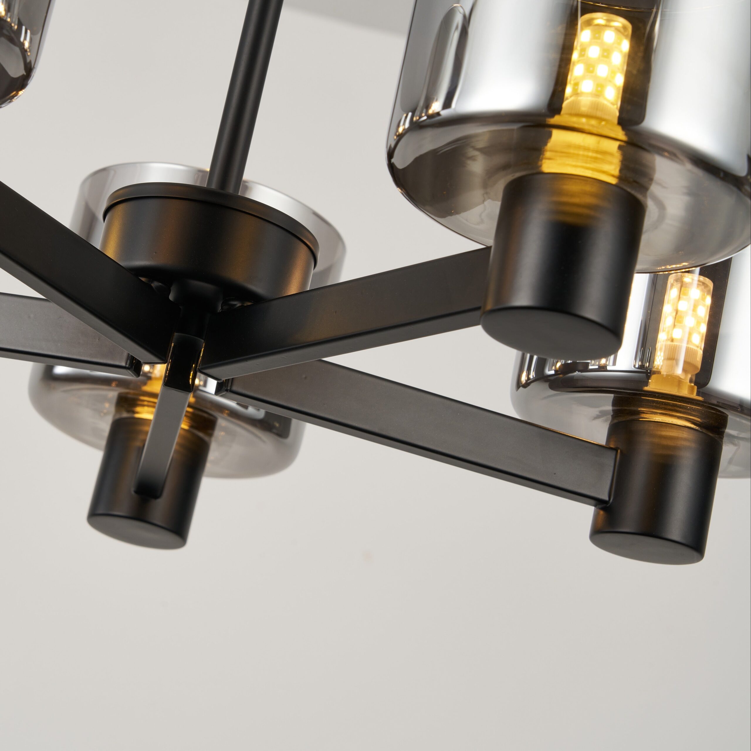 Byron 5-Light Semi Flush – Black/Smoked Glass from Laura Ashley Detail