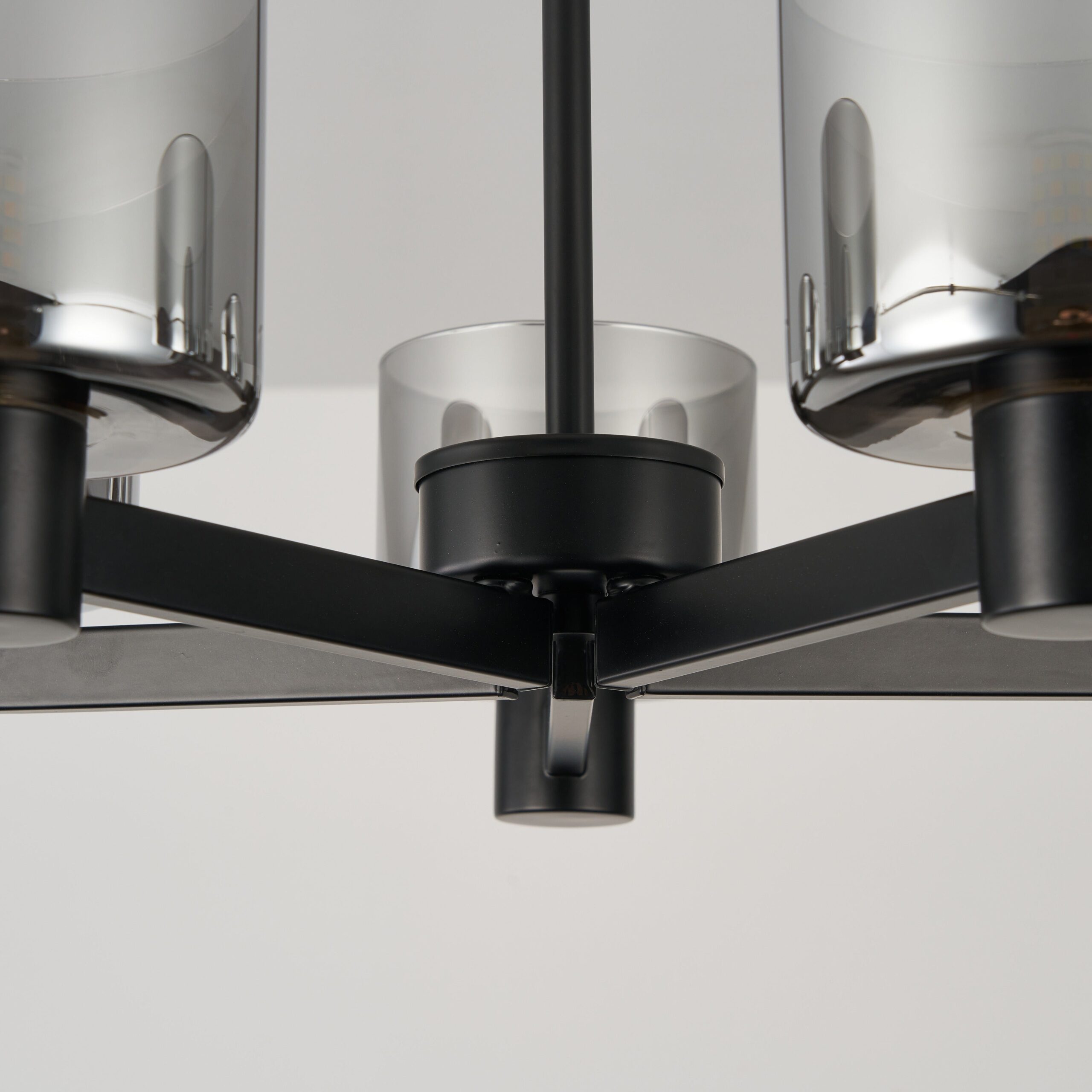 Byron 5-Light Semi Flush – Black/Smoked Glass from Laura Ashley Side