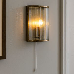 Carlton Ribbed Glass Wall Light in Two Colour Options by Laura Ashley Front