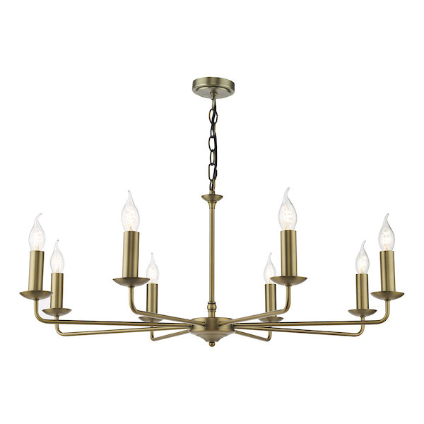 Dar Lighting Favian 8 Light Matt Bronze Pendant Fitting Only - Laura Ashley Back