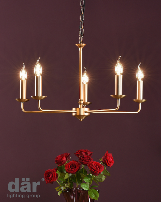 Dar Lighting Favian 8 Light Matt Bronze Pendant Fitting Only - Laura Ashley Front