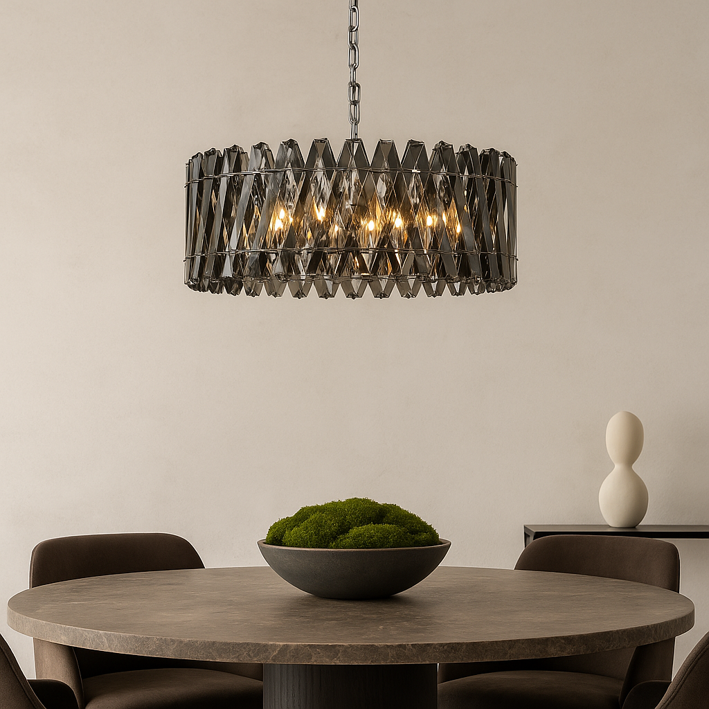 Devonport XL Smoked Crystal Flush Chandelier from Laura Ashley Back