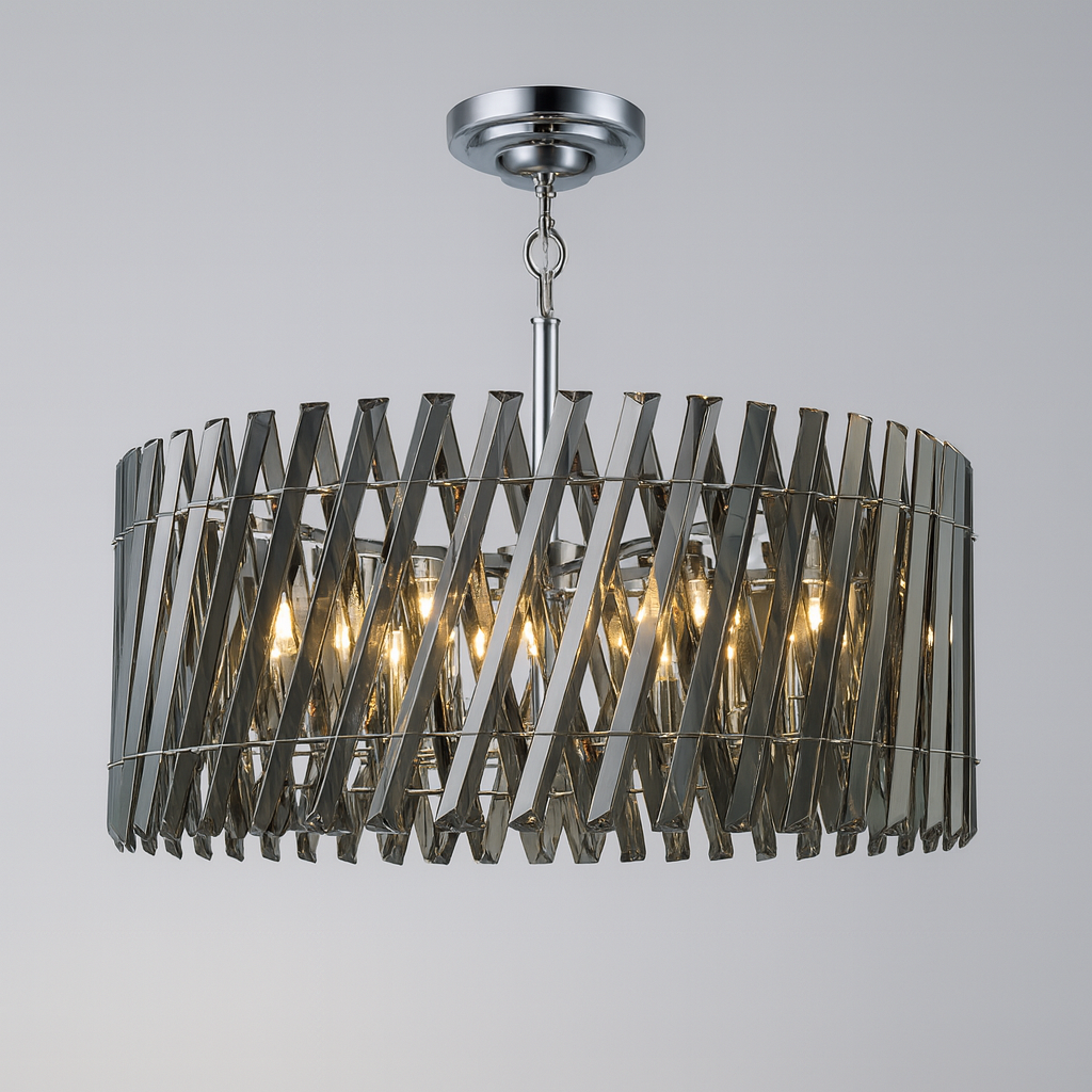 Devonport XL Smoked Crystal Flush Chandelier from Laura Ashley Side