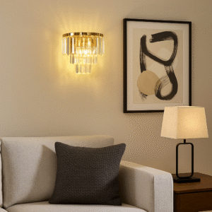 Stylish Europa Fermo Wall Light – Gold by Laura Ashley Front