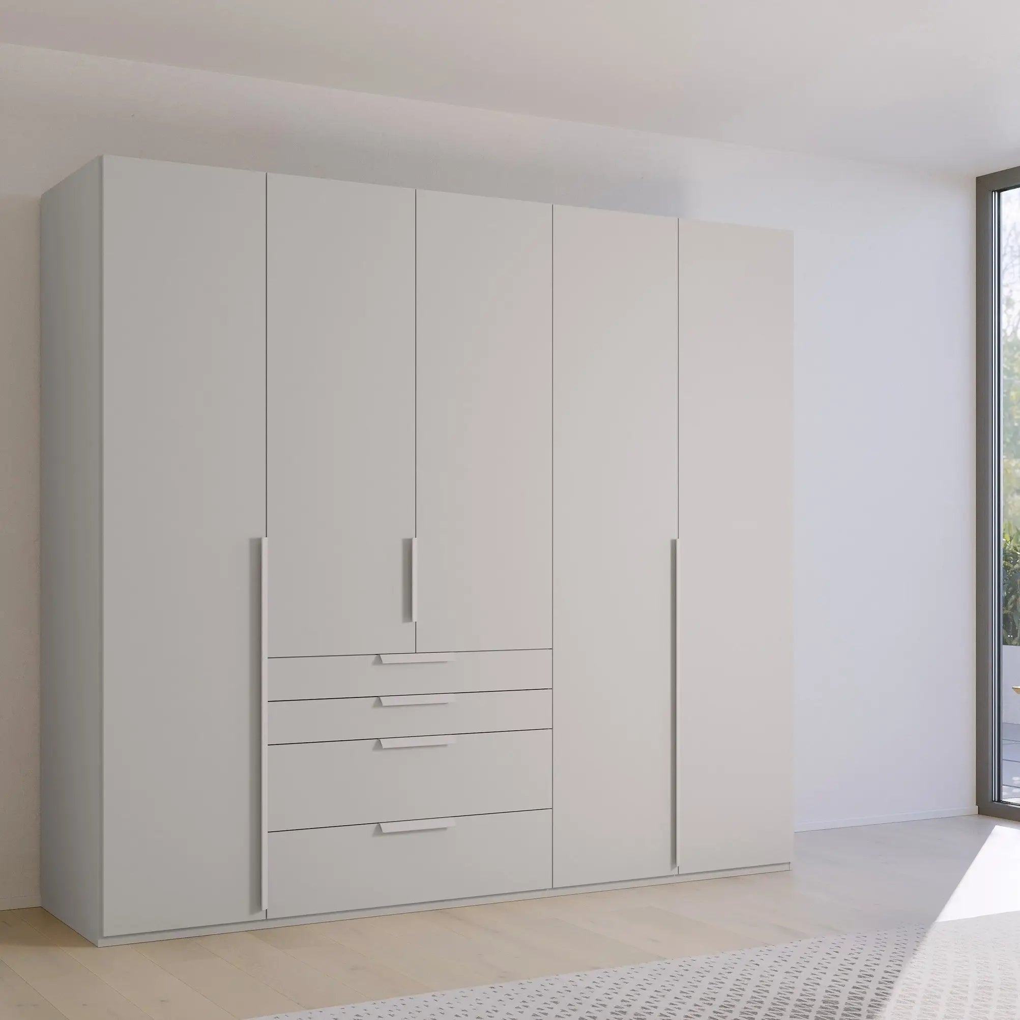 Frans 250cm Decor 5 Door Wardrobe With Drawers Gallery 6