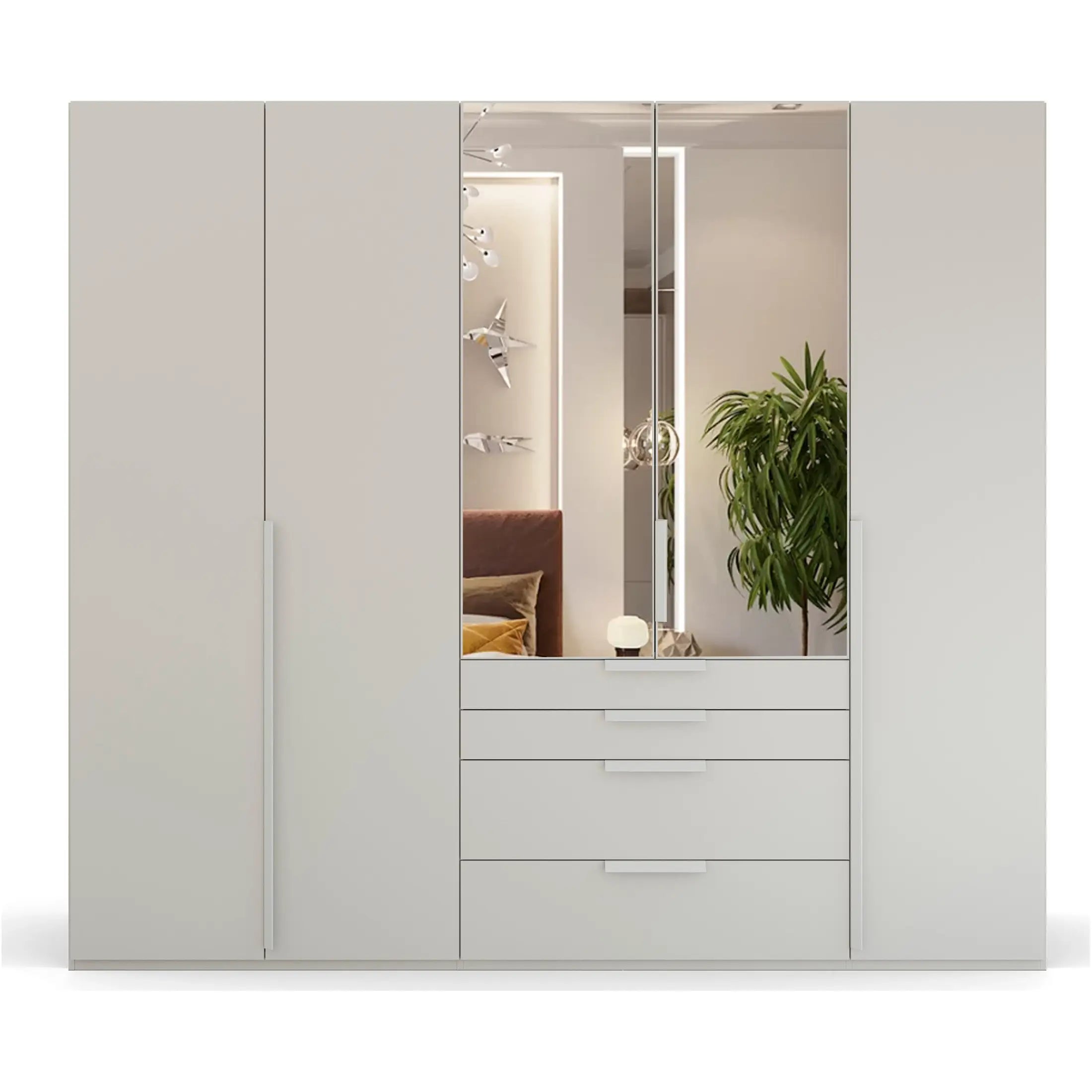 Frans 250cm Decor 5 Door Wardrobe With Drawers Gallery 7