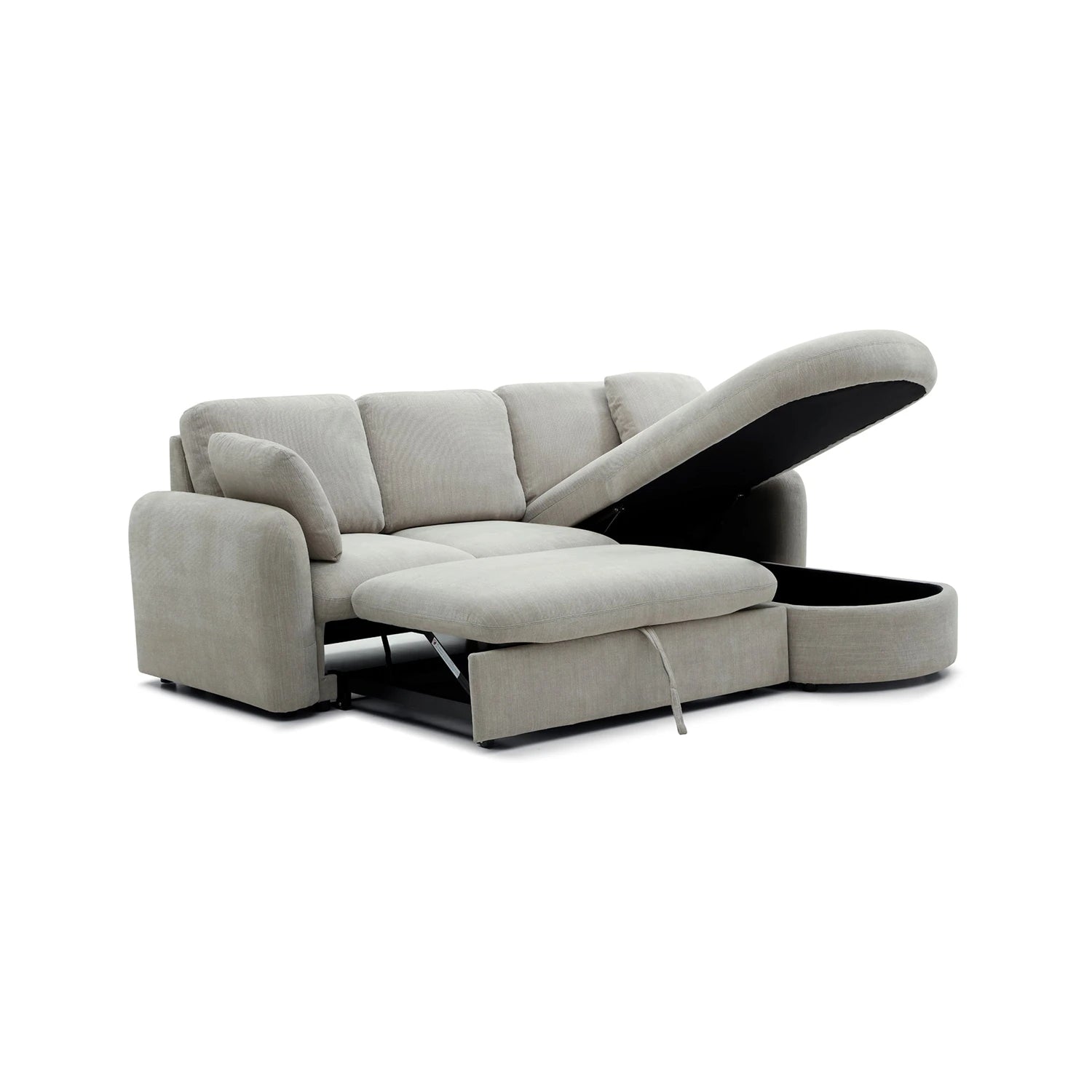 LauraAshley Mayfair Taupe Chenille Corner Sofa Bed with Storage Gallery 5