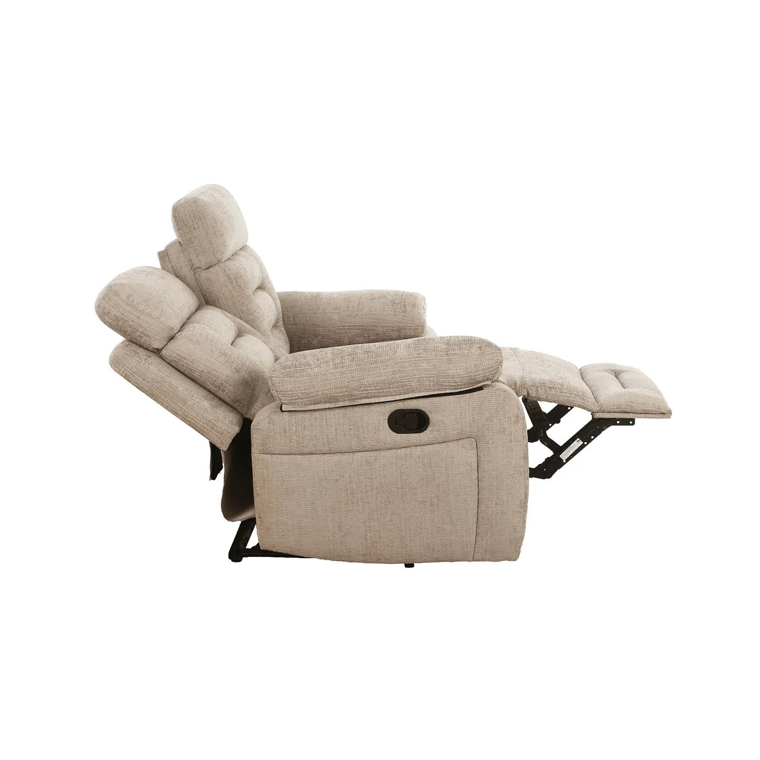 LauraAshley Wakefield Latte Fabric 2 Seater Manual Recliner Sofa Gallery 6