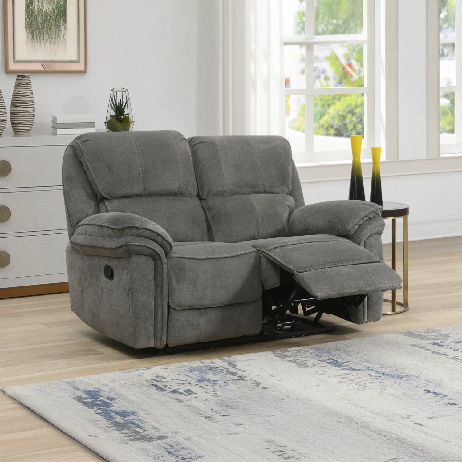 LauraAshley Westminster Stone 2 Seater Manual Recliner Sofa Side