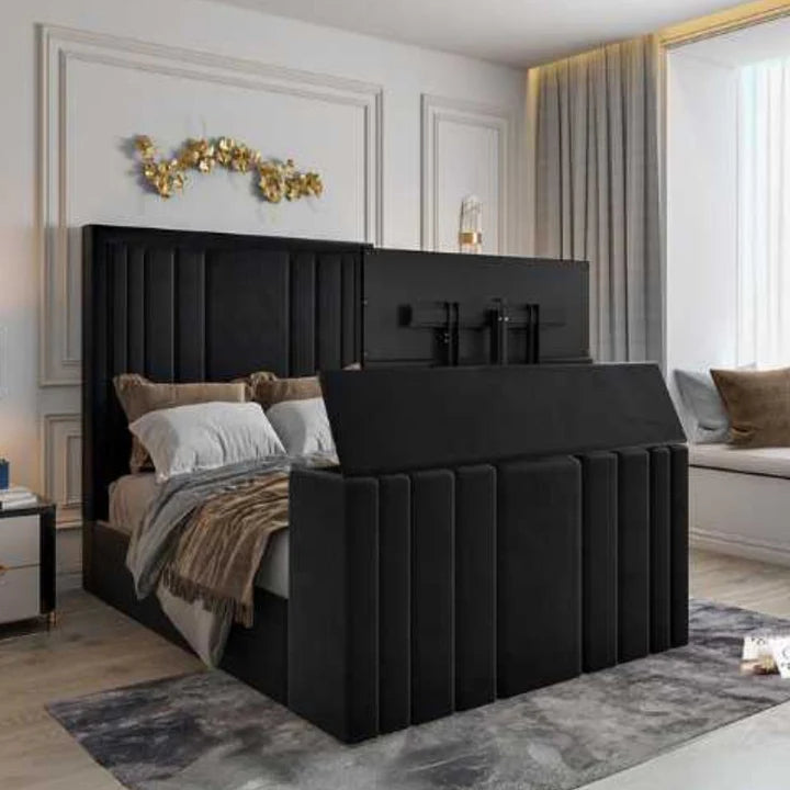 Luxury Tv Bed Frame - With Built in Tv Lift Mechanism Back