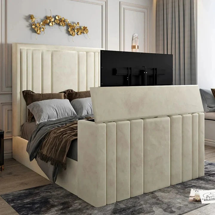 Luxury Tv Bed Frame - With Built in Tv Lift Mechanism Front