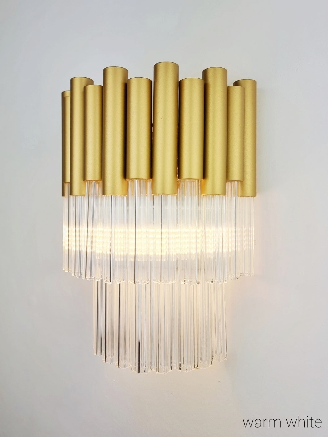 Murcia Wall Light in Gold & Ribbed Glass by Laura Ashley Back