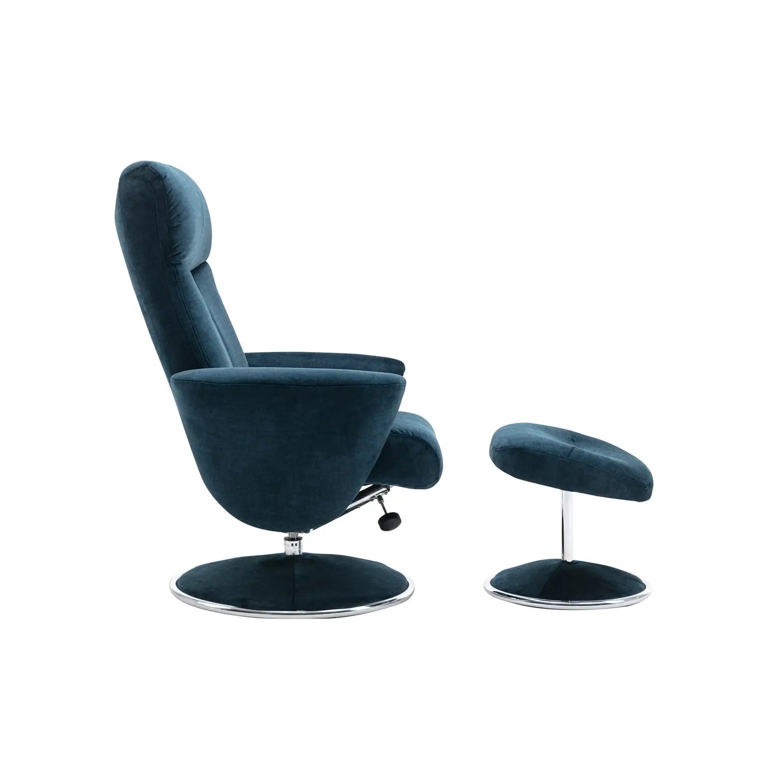 Niece Fabric Swivel Recliner Chair and Footstool Gallery 9