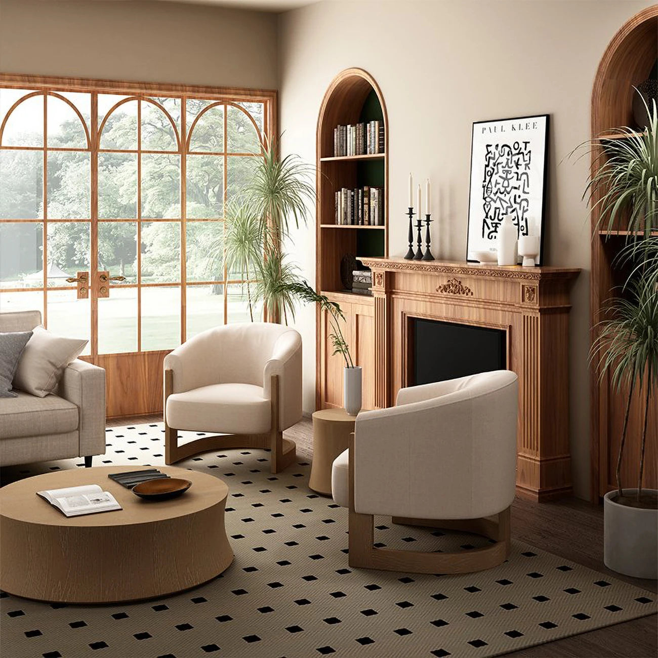 Nox Natural Linen Mix Accent Chair Side