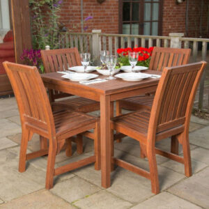 Lauren Outdoor Acacia Wood Dining Set – Square Front