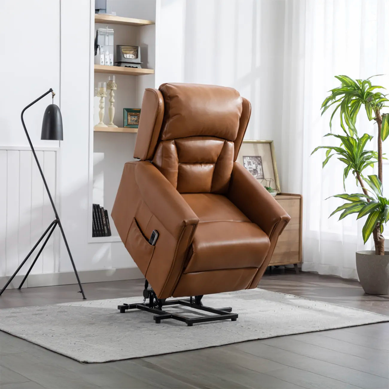 Sandringham Camel Leather Lift & Tilt Recliner (Dual Motor) – LauraAshley Back